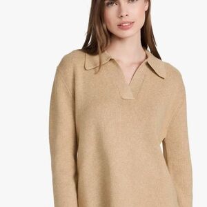 English Factory Women's V-Neck Tan Sweater